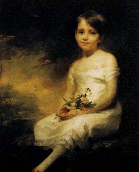 RAEBURN, Sir Henry Young Girl Holding Flowers china oil painting image
